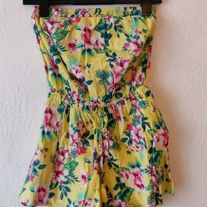 NWT Hollister Yellow Floral Romper XS